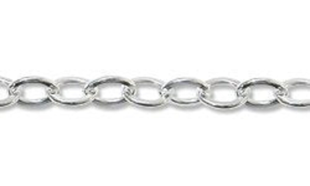 Flat Cable Link Chain 2.8mm Sterling Silver (Priced per Foot) -